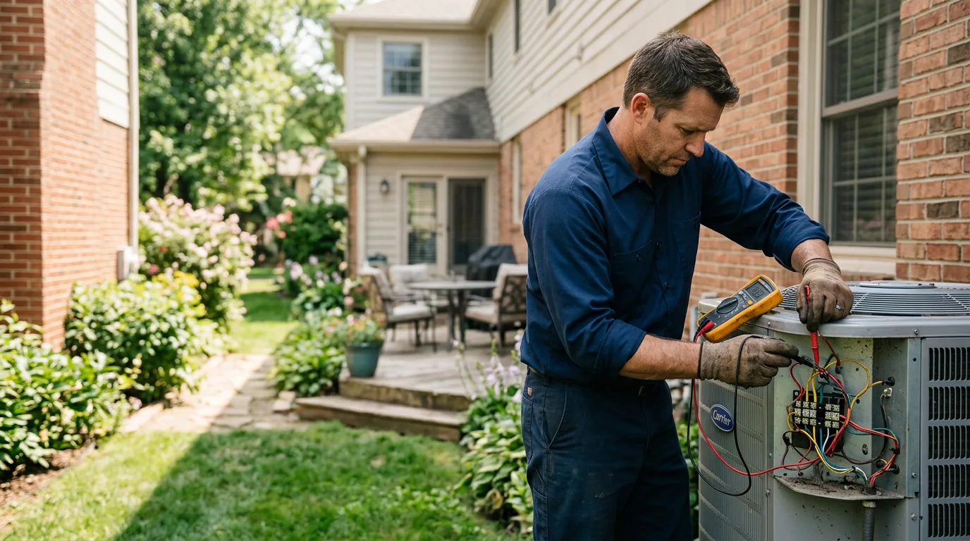 HVAC technician working near Crestline, OH